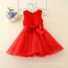 Venda quente crianças tule vestido da menina de flor vestido da menina indiana fancy photo maxi vermelho vestido para as crianças